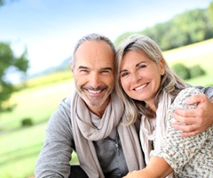 Senior couple smiling