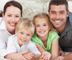 Smiling young family