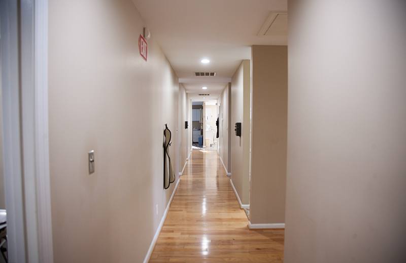 Hallway to dental exam rooms