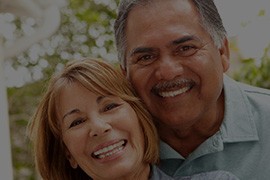 Smiling senior couple outdoors